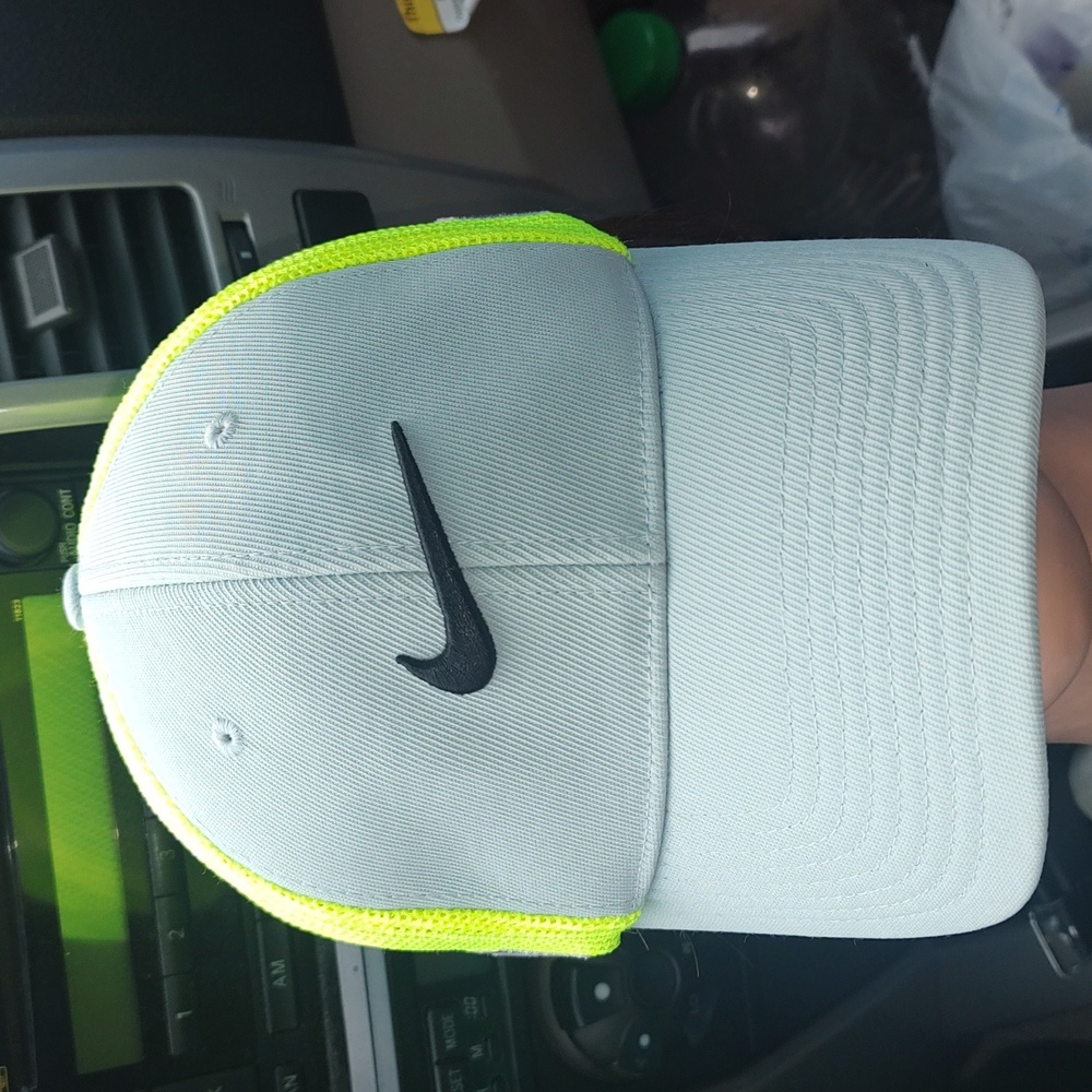 Nike Golf VRS RZN Trucker Mesh Flex Fitted Hat Cap Gray Green M/L Rare